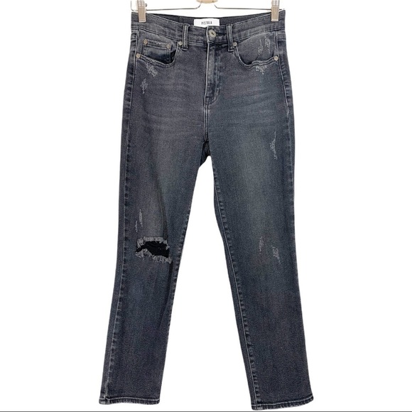 Pistola High Rise Distressed Cigarette Jeans Size 27 - Picture 5 of 8